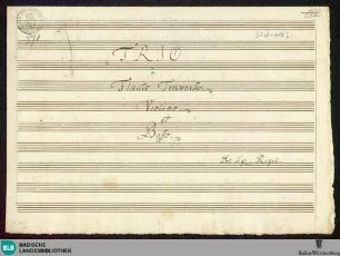 Sonatas - Mus. Hs. 771 : fl, vl, b; D; GroT 3929-D