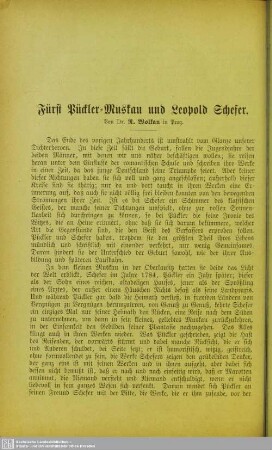 Fürst Pückler-Muskau und Leopold Schefer