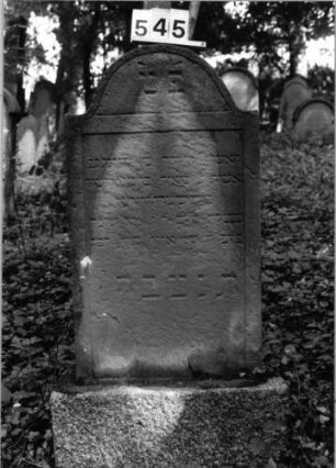 Grabstein 545 (Index: 99802754) Material: Sandstein Zustand: verwitt/Textverlust Maße HxBxT: 145x59x11 cm Beschreibung: Sock/Stele mit Karniesbogen, profilierter Rand: Grabstein 545