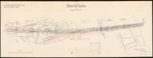 Viergleisiger Ausbau der Hauptbahn Berlin-Halle Schinkelwettbewerb 1914: Bahnhof Zahna: Grunderwerbsplan (Lageplan) 1:1000