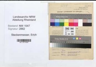 Entnazifizierung Erich Steckenmesser , geb. 30.01.1905 (Lehrer)