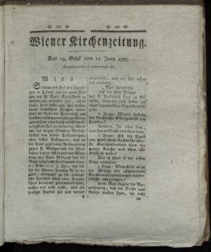 Das 25. Stück vom 19. Juny 1789.