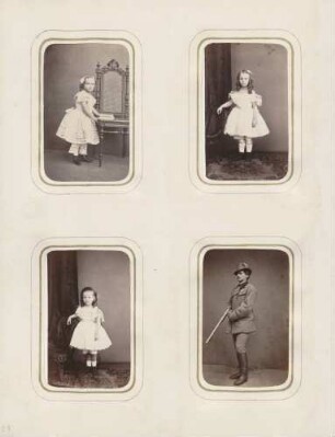 links oben: Prinzessin Elisabeth zu Anhalt rechts oben: Prinzessin Maria von Preußen links unten: Prinzessin Elisabeth von Preußen rechts unten: Prinz Wilhelm von Schaumburg-Lippe