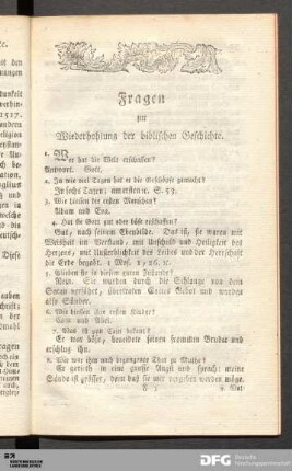Fragen zur Wiederhohlung der biblischen Geschichte.