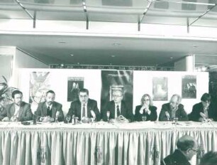 IFF 1987. Manfred Hobsch, Manfred Salzgeber, Moritz de Hadeln, Ulrich Gregor, Aina Bellis, Hans Helmut Prinzler, Heinz Badewitz