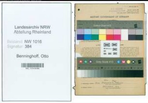 Entnazifizierung Otto Benninghoff , geb. 01.04.1886 (Kaufmann)