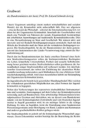 Grußwort des Bundesministers der Justiz
