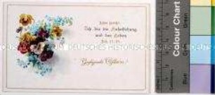 Glückwunschkarte zu Ostern, mit Widmung; um 1900