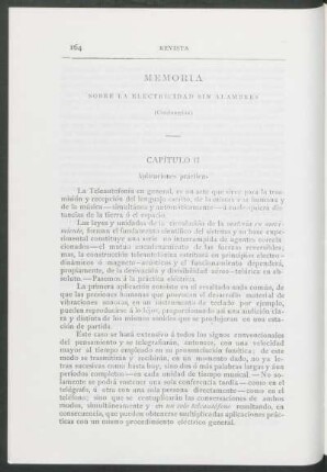 Memoria sobre la electricidad sin alambres - (Continuación) : Capítulo II: Aplicaciones prácticas