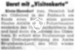Unrat mit "Visitenkarte"
