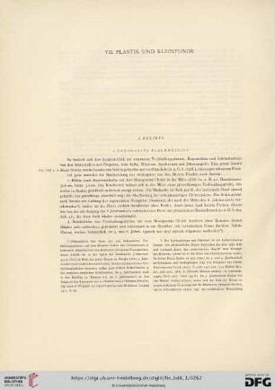 VII. Plastik und Kleinfunde