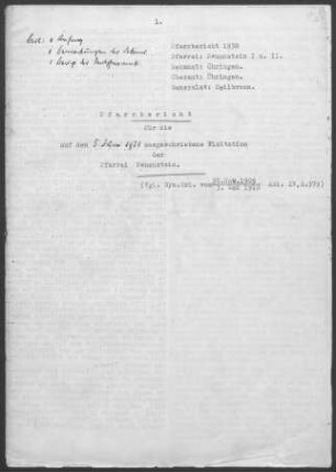 Neuenstein mit Grünbühl, Kleinhirschbach, Obereppach, Obersöllbach und Hohrain-Pfaffenweiler: Pfarrbericht 1938