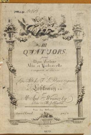 III QUATUORS pour Deux Violons Alto et Violoncelle