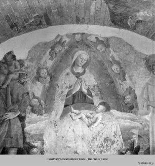 Ausmalung : Madonna in der Mandorla und Heilige