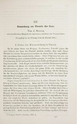 XII. Bemerkung zur Theorie der Grase.