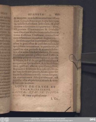 Locus De Cruce Et Calamitatibus.