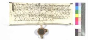 Freilassung zweier Leibeigenen zu Gögglingen durch Ludwig von Bernhausen zu Klingenstein