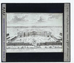 Wien, Schloss Schönbrunn,Fischer v. Erlach, Ansicht von Schloss Schönbrunn in der Vogelschau (Schönbrunn II) (Druck)