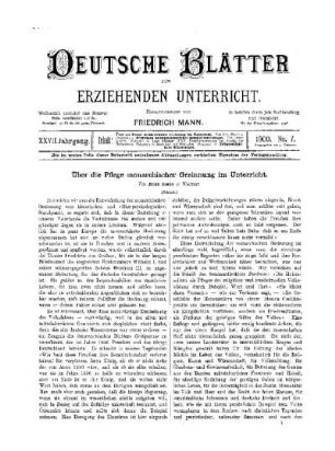 Über die Pflege monarchischer Gesinnung im Unterricht : (Schluss)