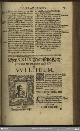 Der XXIIX. Römische Keyser, Unter den Deutschen der XXVI. ist Wilhelm