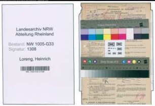 Entnazifizierung Heinrich Loreng , geb. 09.12.1902 (Lehrer)