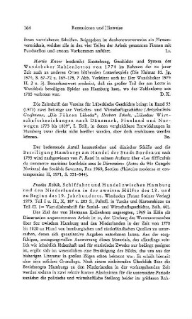 Röhlk, Frauke :: Schiffahrt und Handel zwischen Hamburg und den Niederlanden in der zweiten Hälfte des 18. und zu Beginn des 19. Jahrhunderts, (Vierteljahrschrift für Sozial- und Wirtschaftsgeschichte, 60) : Wiesbaden, Steiner, 1973