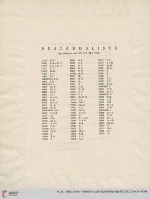 Bestandsliste