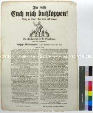 Buddelmeyer; Ihr sollt Euch nicht butzkloppen