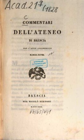 Commentari dell'Ateneo di Brescia, 1828