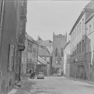 Bautzen Winterbilder : Bautzen. Schloßstraße. Blick zum Matthiasturm. Winteraufnahme