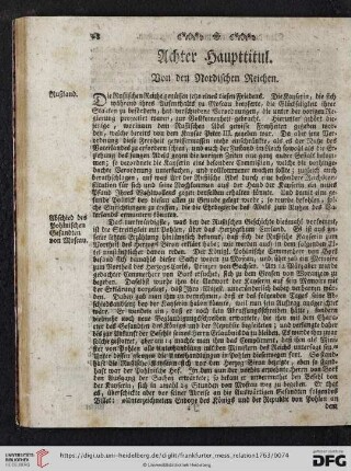 Achter Haupttitul. Von den Nordischen Reichen