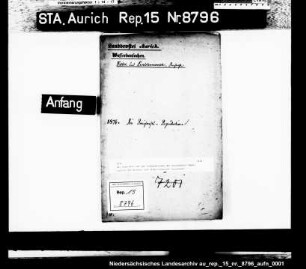 Das Regulativ für die Verhandlungen der Deichachts- Deputierten der Wester- und Lintelermarsch- Deichacht
