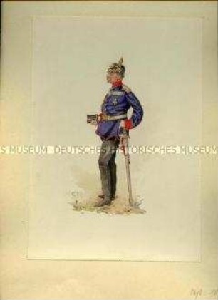Uniformdarstellung, Oberst des Infanterie-Regiments Nr. 103, Sachsen, um 1900.