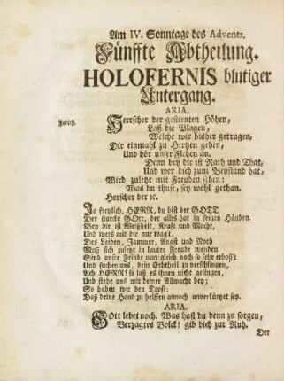 Fünffte Abtheilung. Holofernis blutiger Untergang