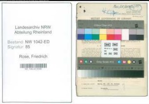 Entnazifizierung Friedrich Rose , geb. 20.01.1901 (Lehrer)