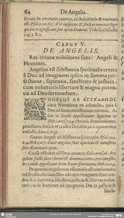 Caput V. De Angelis