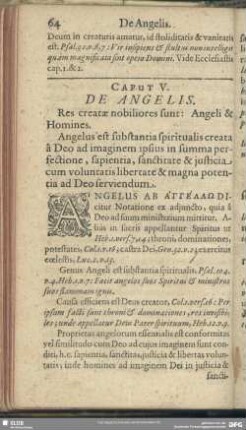 Caput V. De Angelis