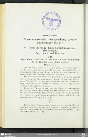 Vierter Abschnitt. Zusammengesetzte Beanspruchung gerader stabförmiger Körper.