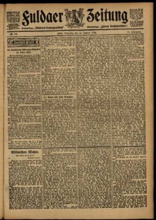 Zweite Ausgabe vom Samstag, den 16. Januar 1904.