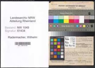 Entnazifizierung Wilhelm Radermacher , geb. 16.04.1888 (Schuhmacher)
