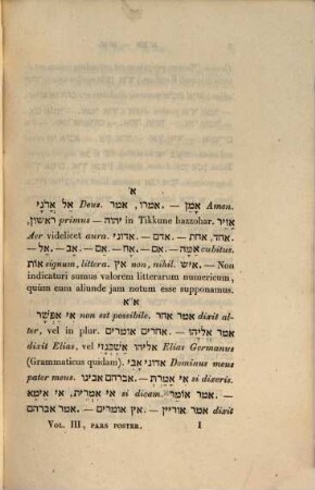 Chrestomathia Rabbinica et Chaldaica : cum notis grammaticis, historicis, theologicis, glossario et lexico abbreviaturarum, quae in Hebraeorum scriptis passim occurrunt, 3,2. Complectens glossarium et lexicon abbreviaturarum. Pars posterior, lexicon abbreviaturarum