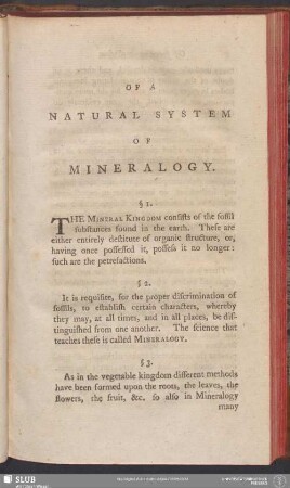Of A Natural System Of Mineralogy