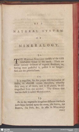 Of A Natural System Of Mineralogy