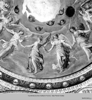 Freskendekoration mit Engelreigen, Evangelisten und Szenen der Genesis : Kuppelfresken mit Engelreigen