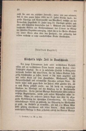 Fünftes Kapitel. Kircher's letzte Zeit in Deutschland.