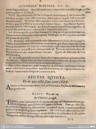 Sectio Quinta