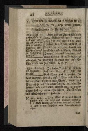 V. Von den Pflichten der Christen in allen Gesellschaften, besondern Zeiten, Lebensarten und Umständen.