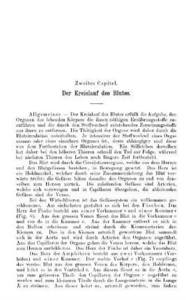 Zweites Capitel. Der Kreislauf des Blutes.