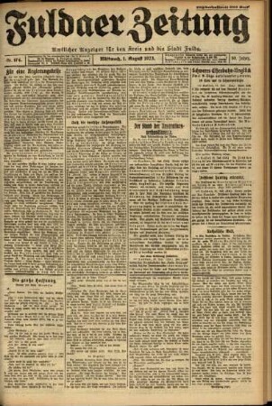 Ausgabe vom Mittwoch, den 01. August 1923.