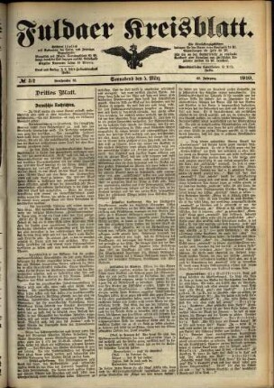 Dritte Ausgabe vom Samstag, den 05. März 1910.